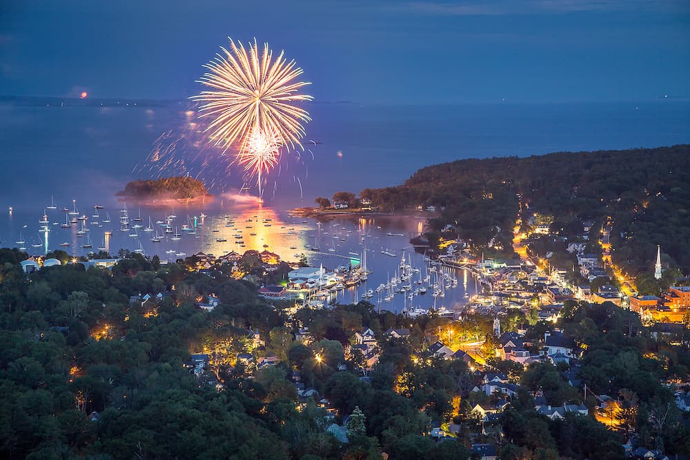 Fireworks over Camden Harbor